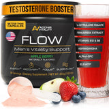 Adonis Vitality Flow bouteille saveur pomme-framboise, énergie durable.