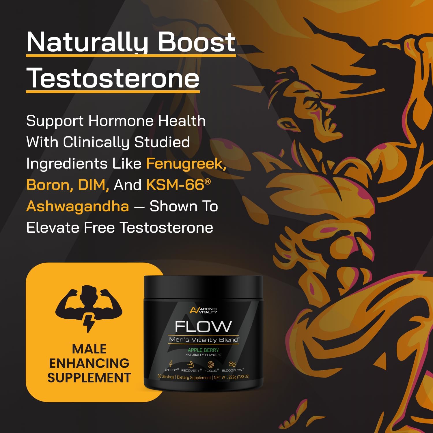 Dose L-Citrulline mise en évidence dans Adonis Vitality Flow.