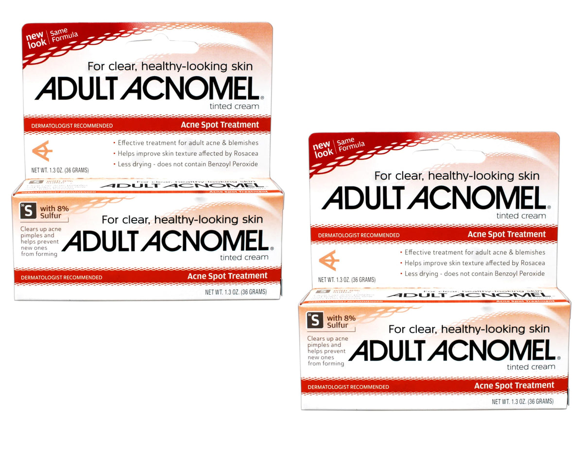 Adult Acnomel crème teintée, pack deux, aide à traiter les imperfections.