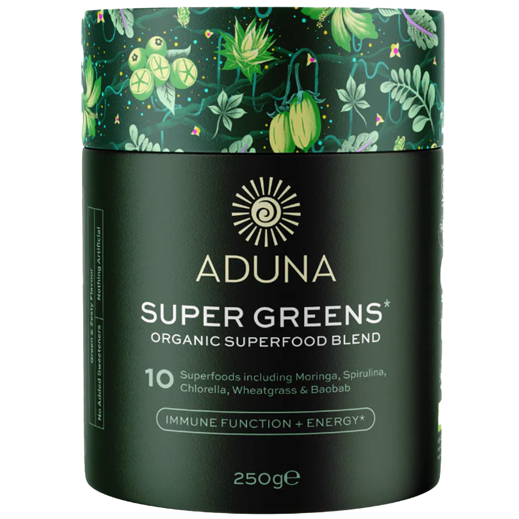 Bouteille Aduna Super Greens : mélange pratique pour intégrer des superaliments à votre quotidien.