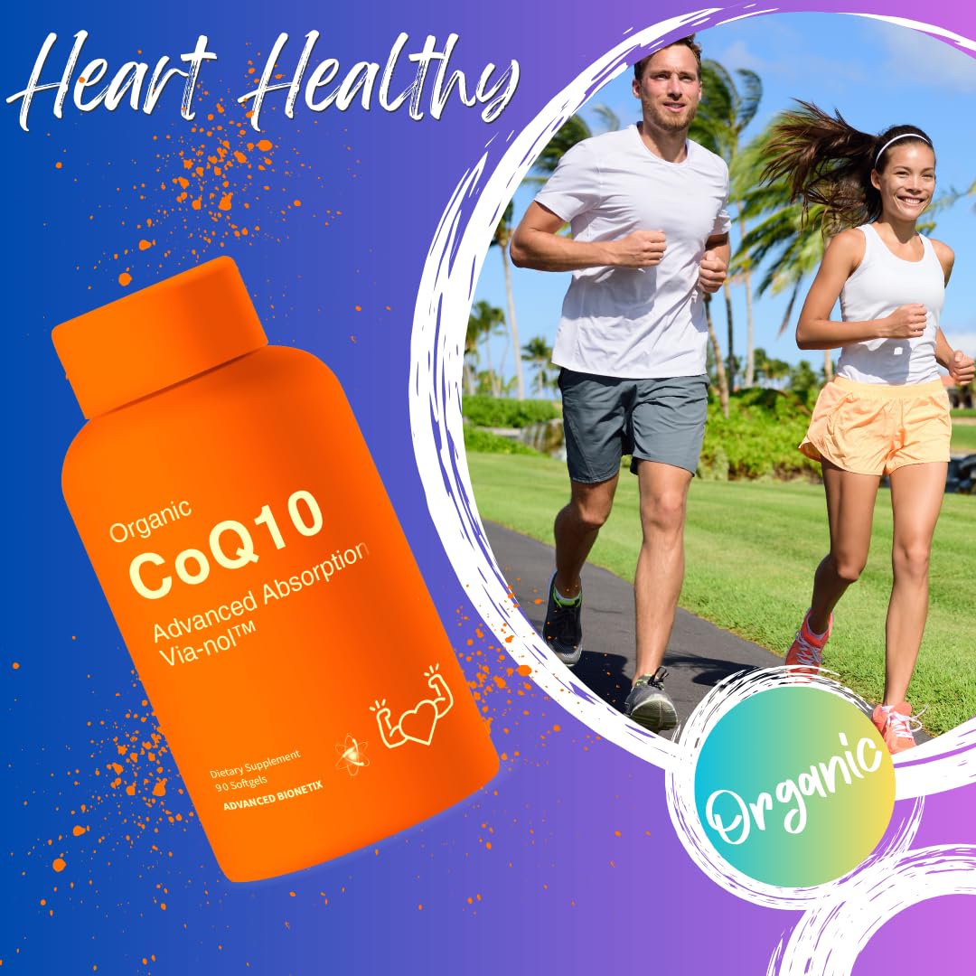 Advanced Bionetix CoQ10 – 90 softgels dans l'étui pratique.