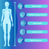 Advanced Bionetix NAD, étiquette lisible, mention NR et résveratrol pour la vitalité.