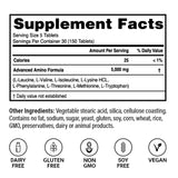 Comprimés Advanced Amino Formula dans la paume, prise facile avant l'exercice