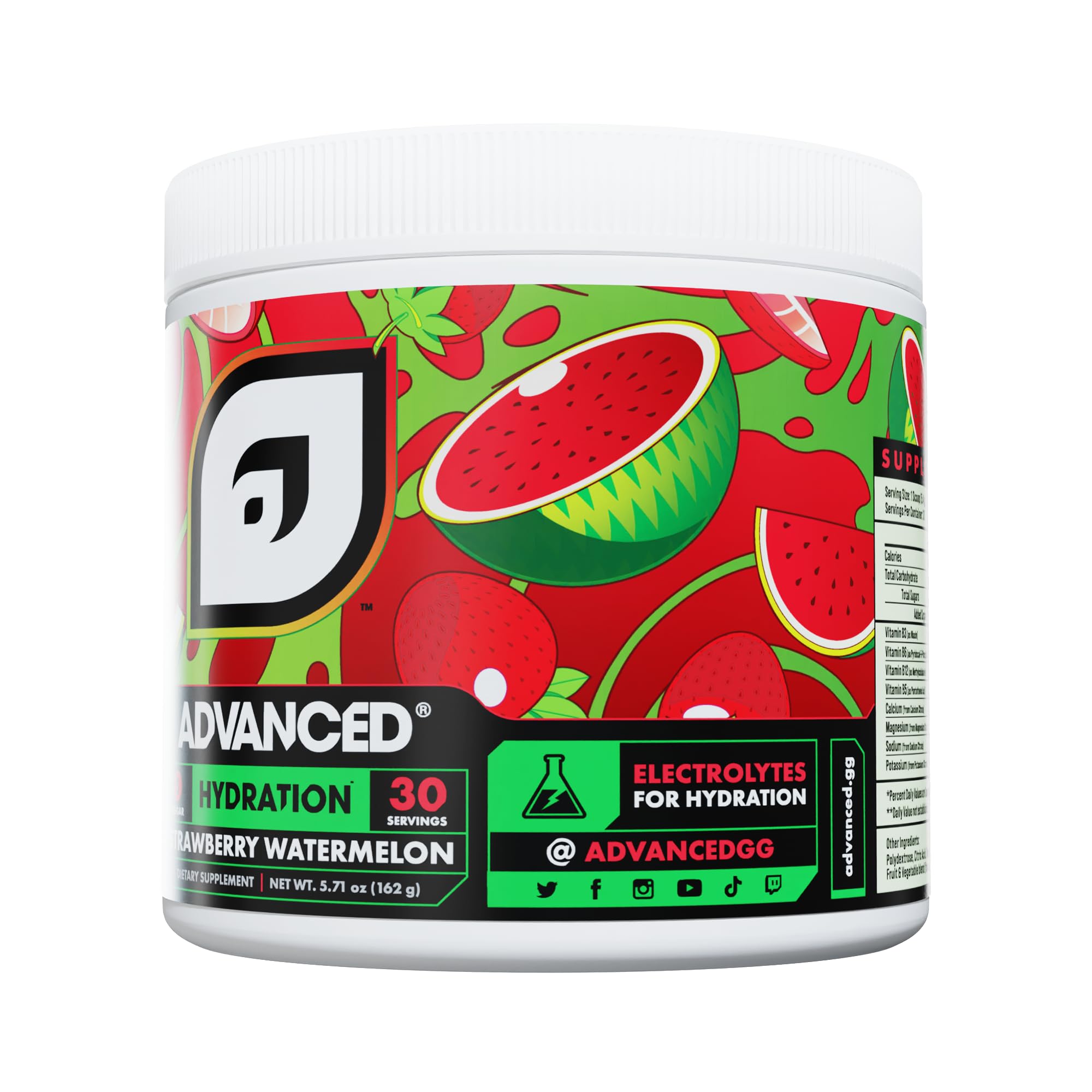 Advanced - goût fraise-pasteque, saveur rafraîchissante sans sucre