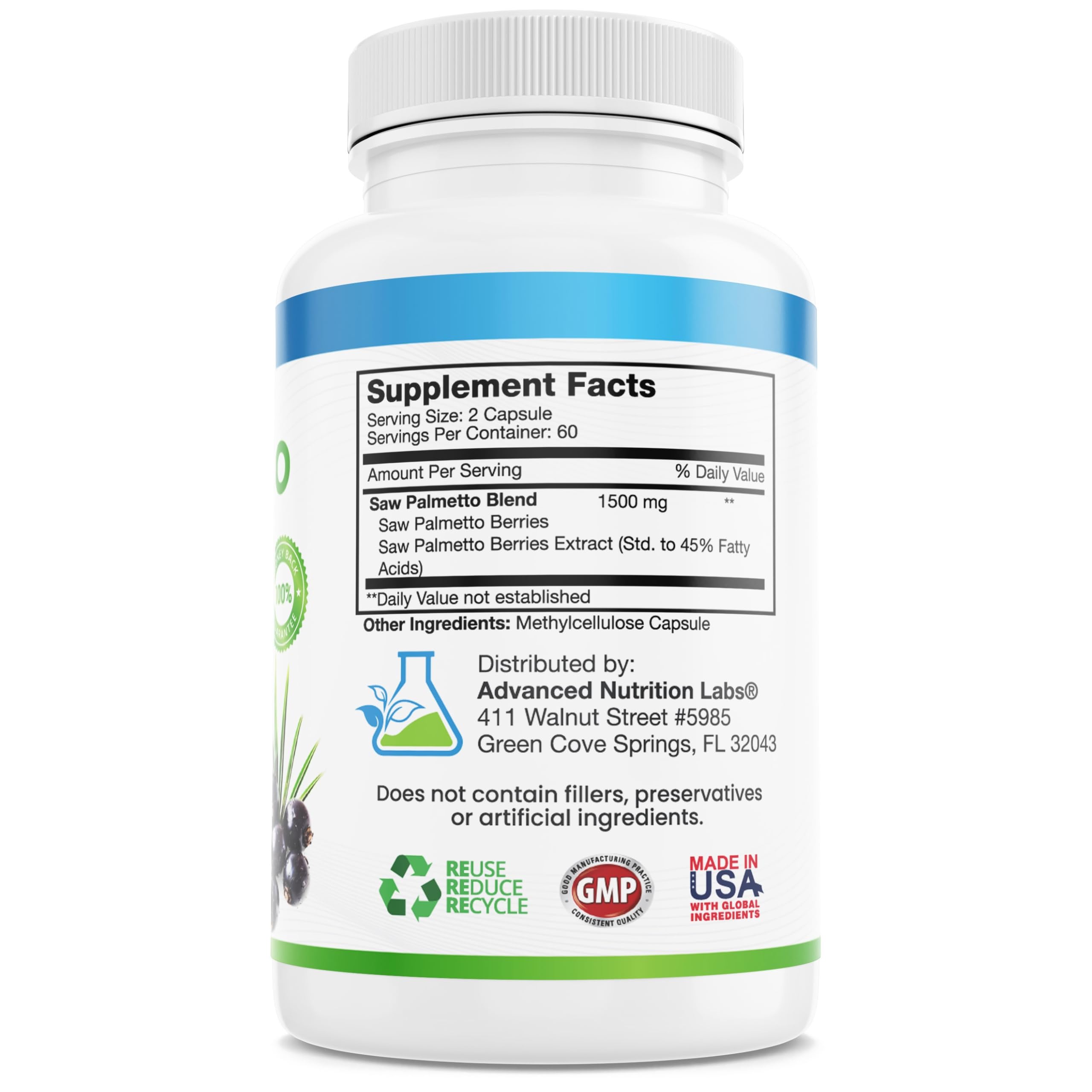 Advanced Nutrition Labs Saw Palmetto – extrait en capsules, concentration utile pour le quotidien.