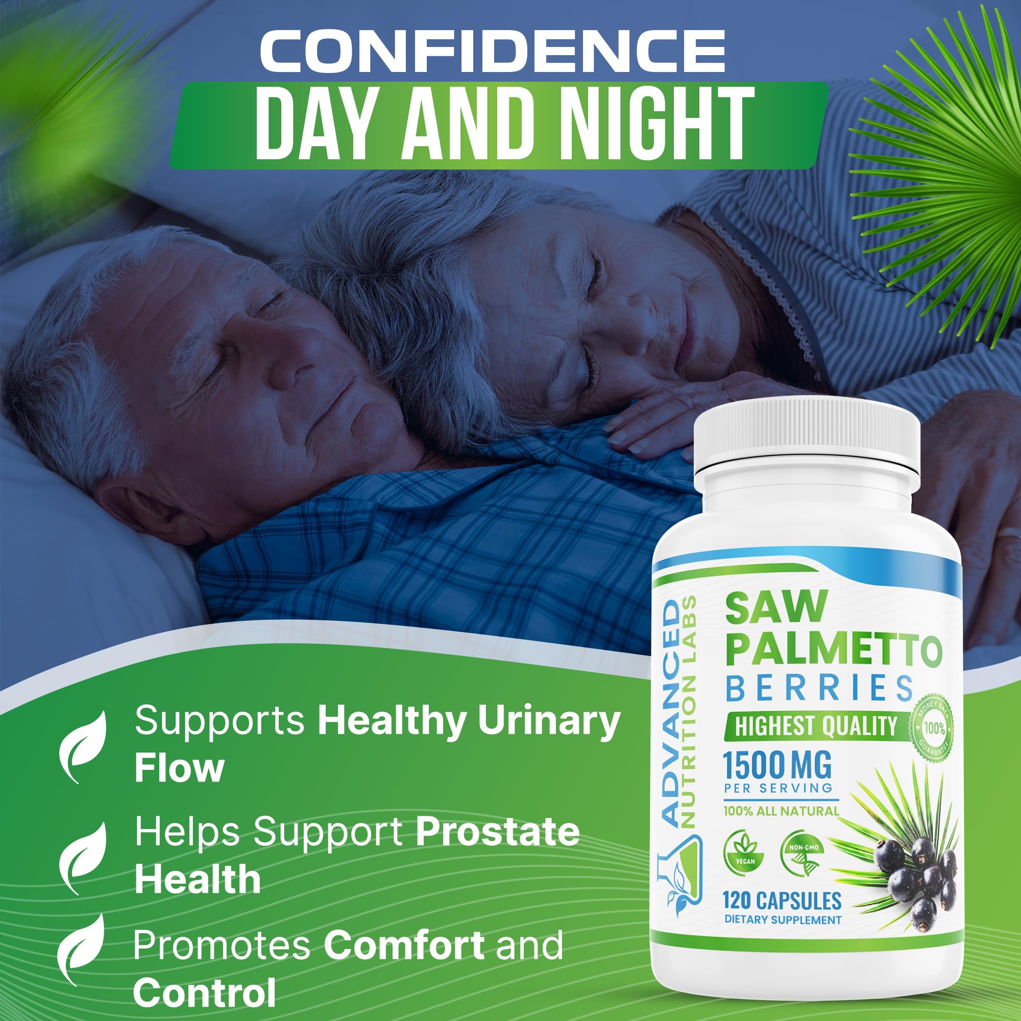 Advanced Nutrition Labs Saw Palmetto – formule 1500 mg pour une cohérence d’utilisation.