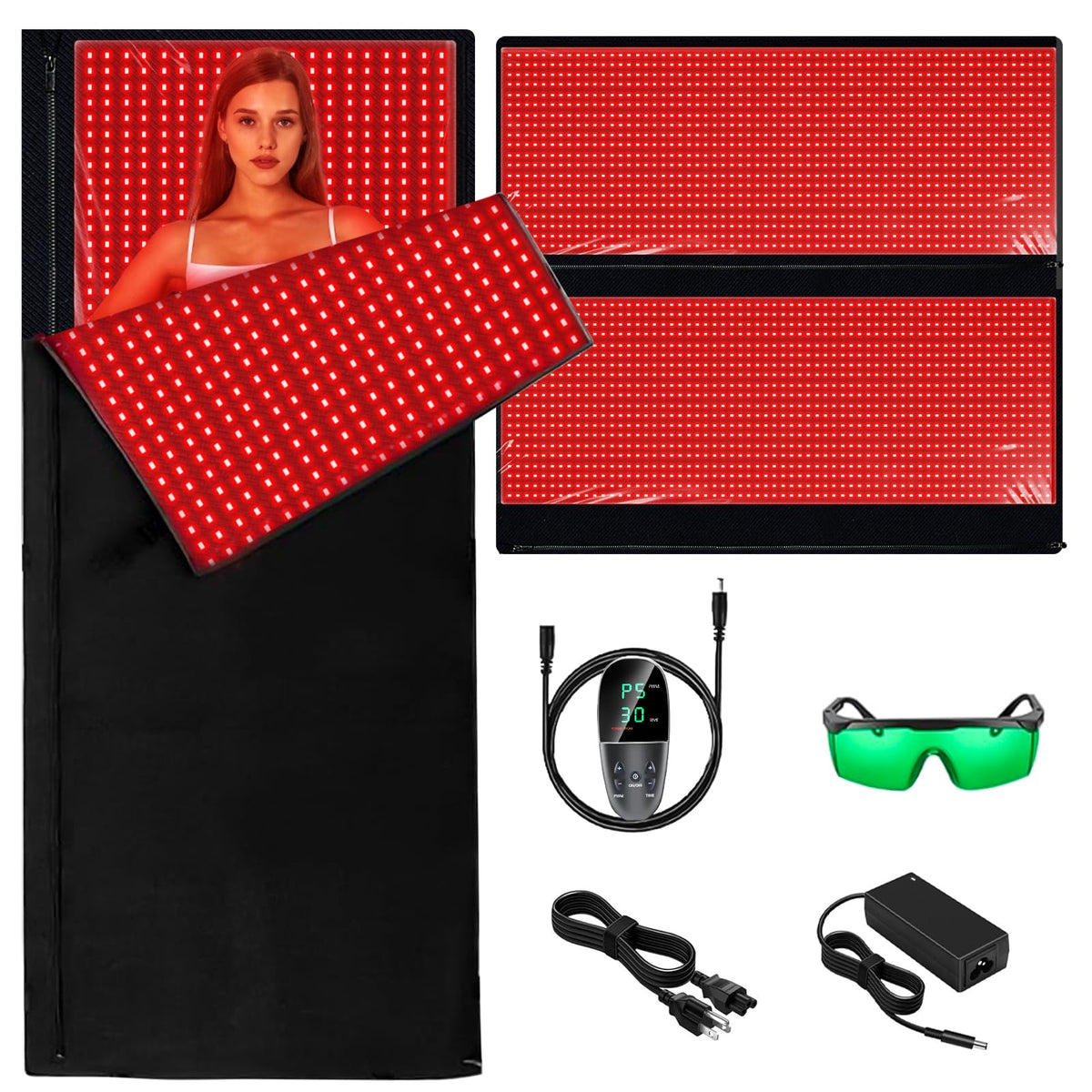 ADVARAYS tapis-lumiere-rouge-2560-leds pour peau et détente.