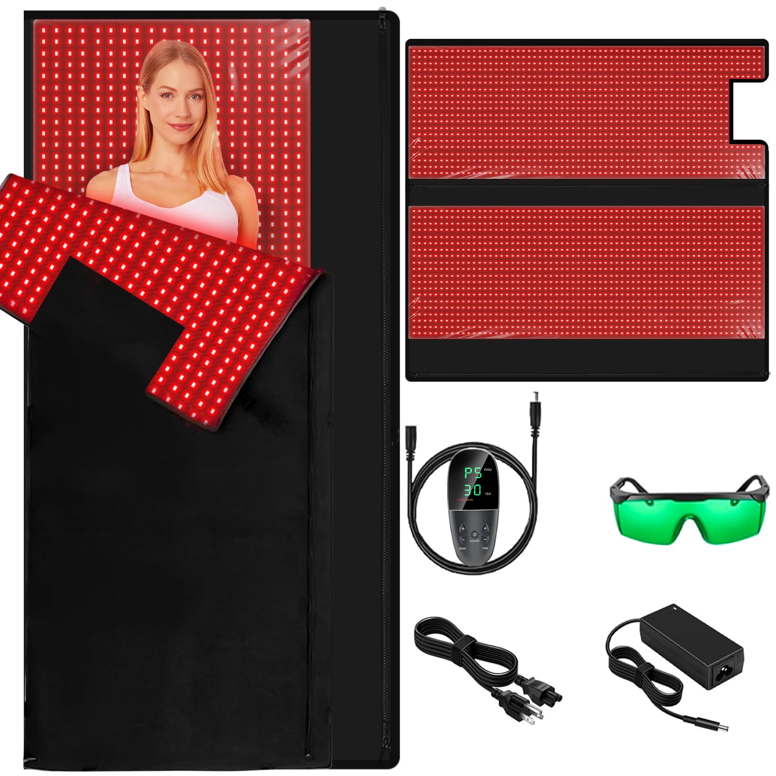 ADVARAYS tapis lumière rouge 2520 leds, soin visage et corps