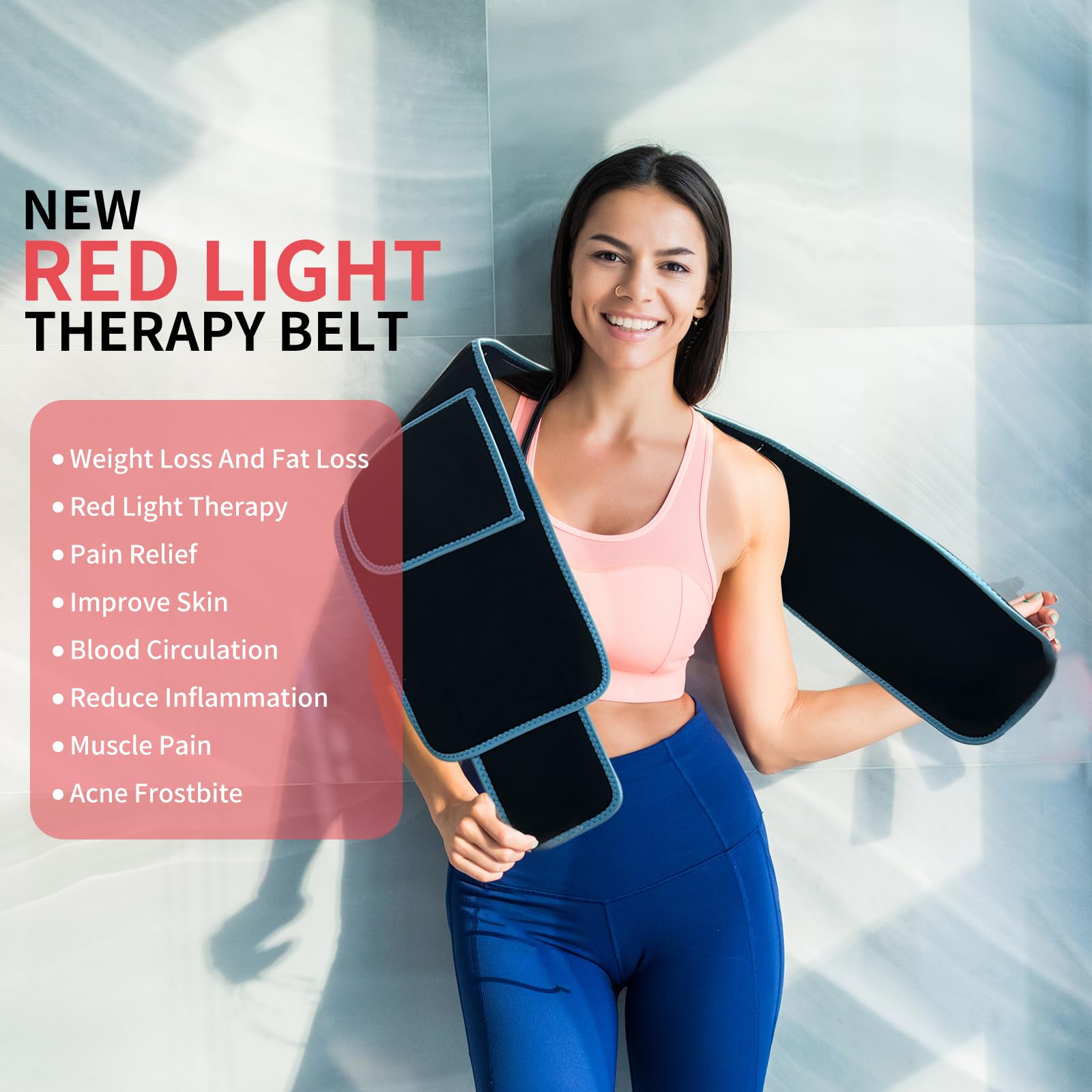 ADVARAYS wrap corporel lumière rouge sur le dos pour relaxation ciblée des muscles.