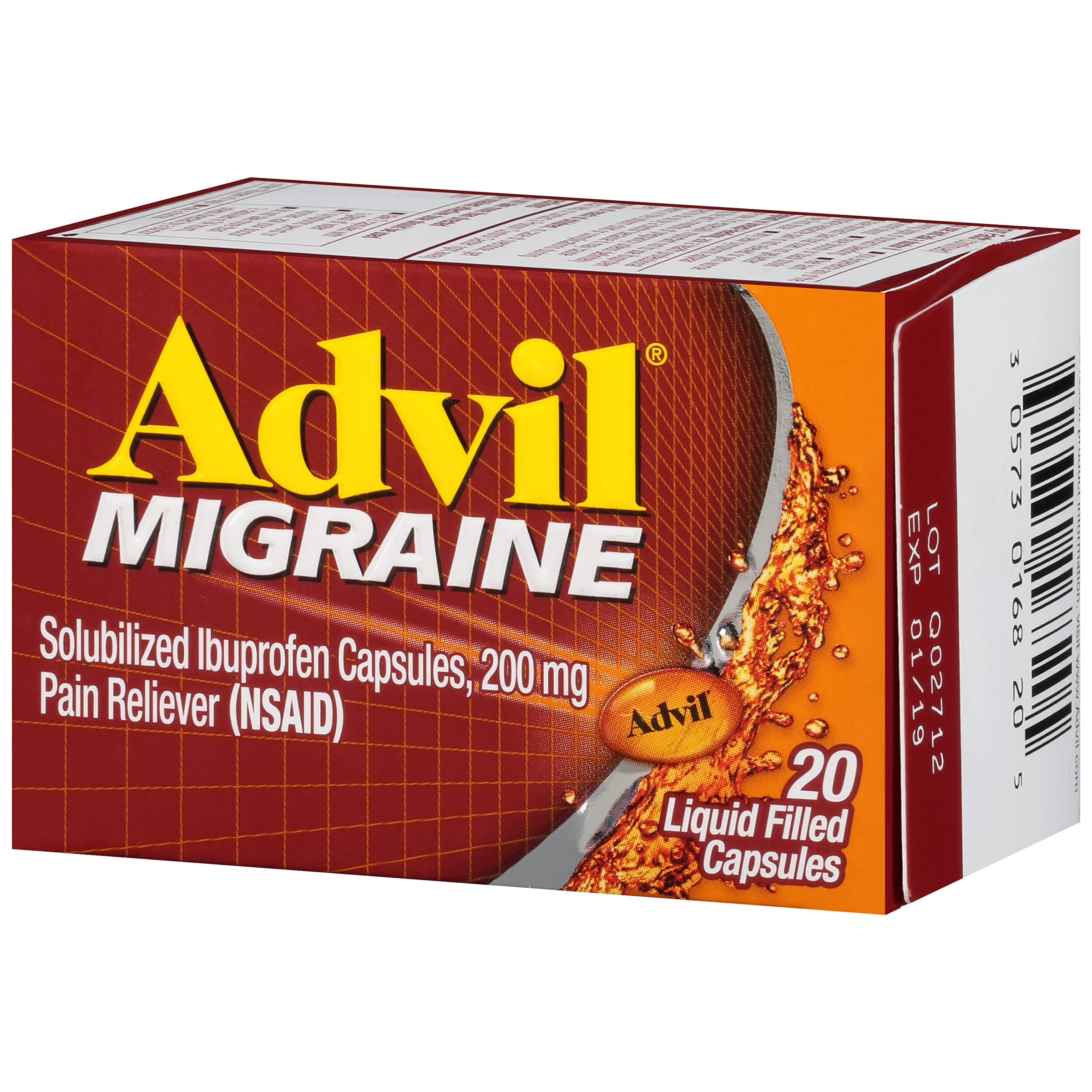 Advil 200 mg capsules liquides – prise avec eau et action rapide pendant la journée.