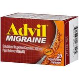 Capsules liquides Advil Migraine 200 mg, potentiel soulagement rapide des migraines.