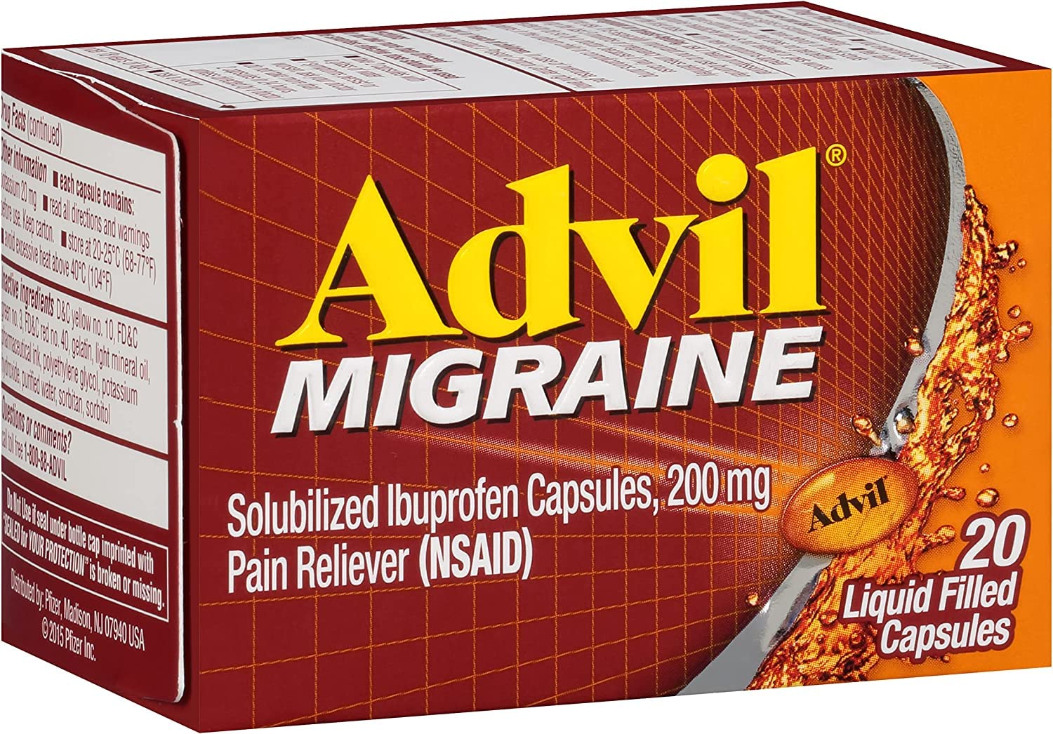 Advil Migraine: pack de 5 boîtes, facilité à emporter lors de voyages.