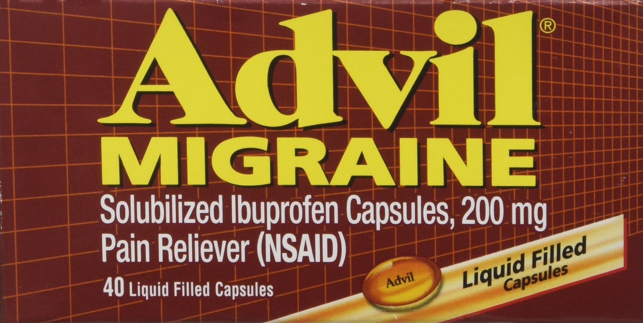 Advil Migraine Liqui-Gels : capsule liquide en gros plan illustrant une absorption rapide