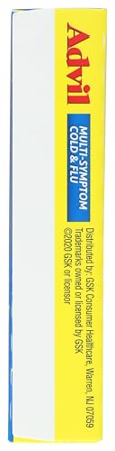 Advil Multi-Symptom étiquette produit, utilisation simple pour les symptômes du rhume.