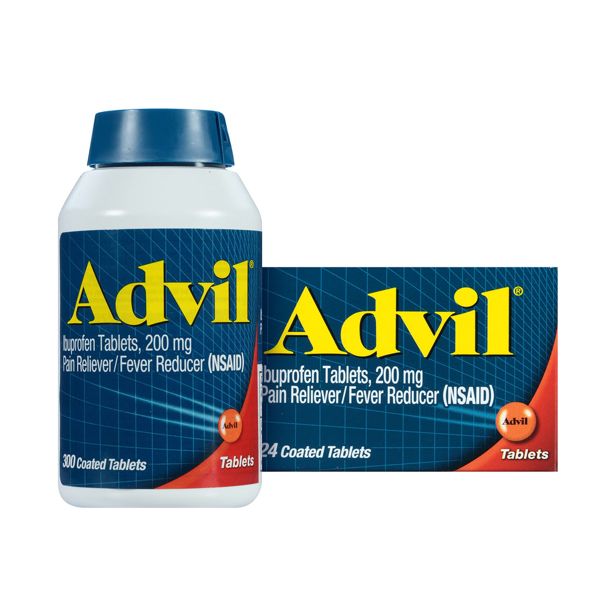 Advil comprimés enrobés pour douleur à la tête, soulagement rapide.