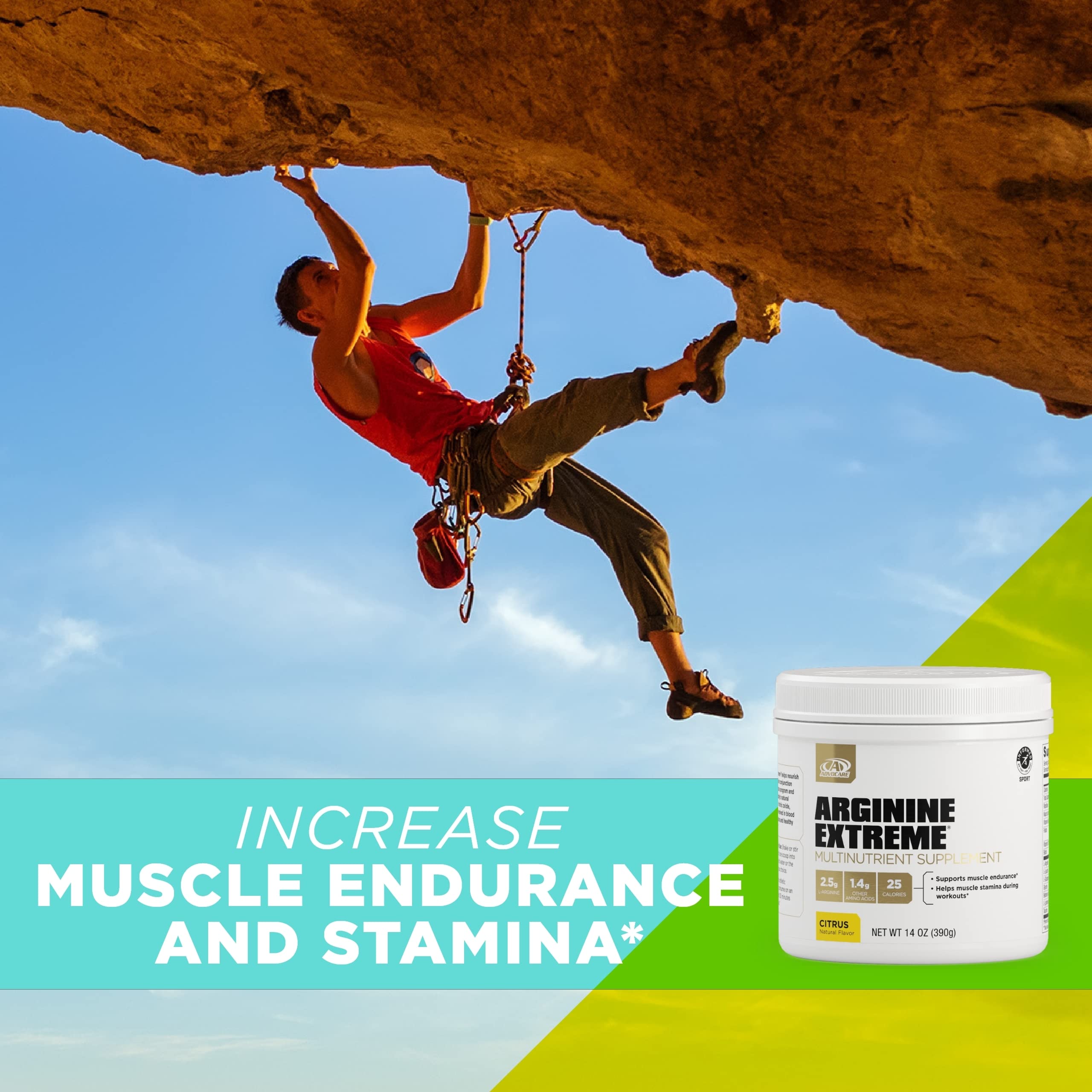 AdvoCare Arginine Extreme ingrédients et vitamines B pour la vitalité.