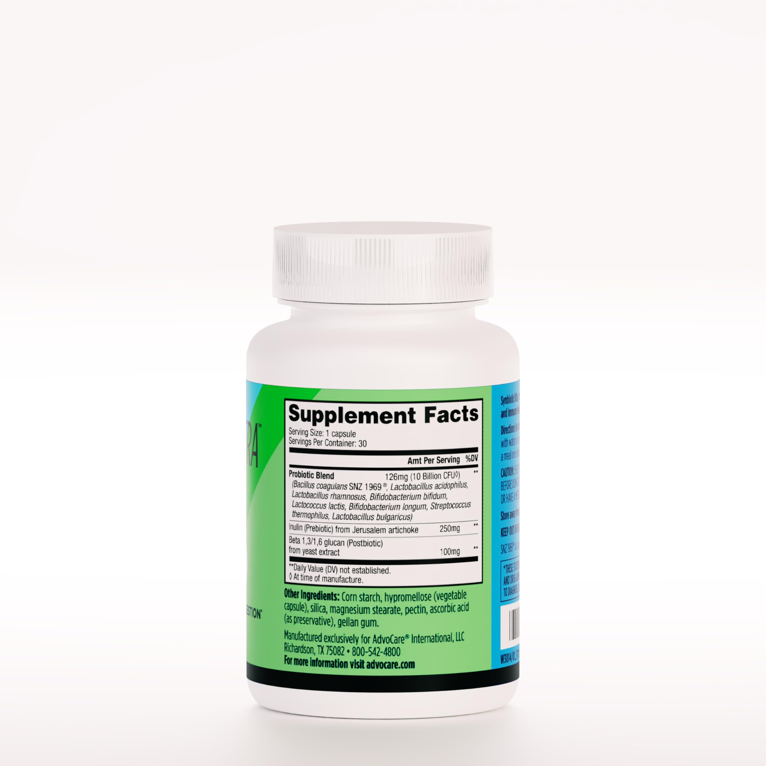 AdvoCare Synbiotic Ultra – mélange probiotiques et prébiotiques favorisant une flore intestinale équilibrée.