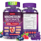 AEQNJV gommes magnésium glycinate, bouteille de 120 gommes, format pratique.