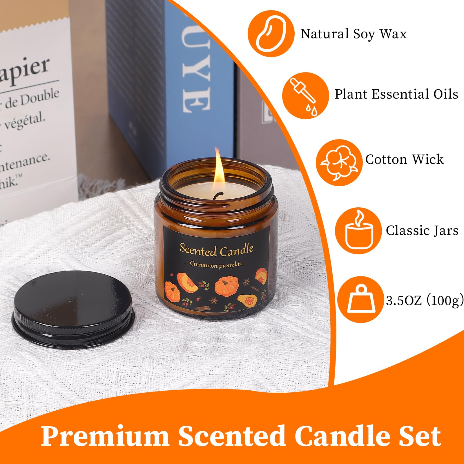 Bougie Cannelle Citrouille Aeraroma, parfum réconfortant pour l'automne.