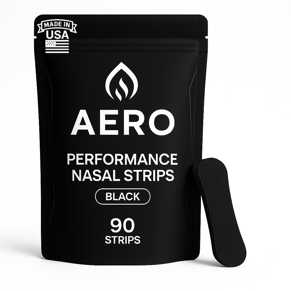 Aero Performance Nasal Strips sur emballage: 90 unités pour usage régulier et prolongé.