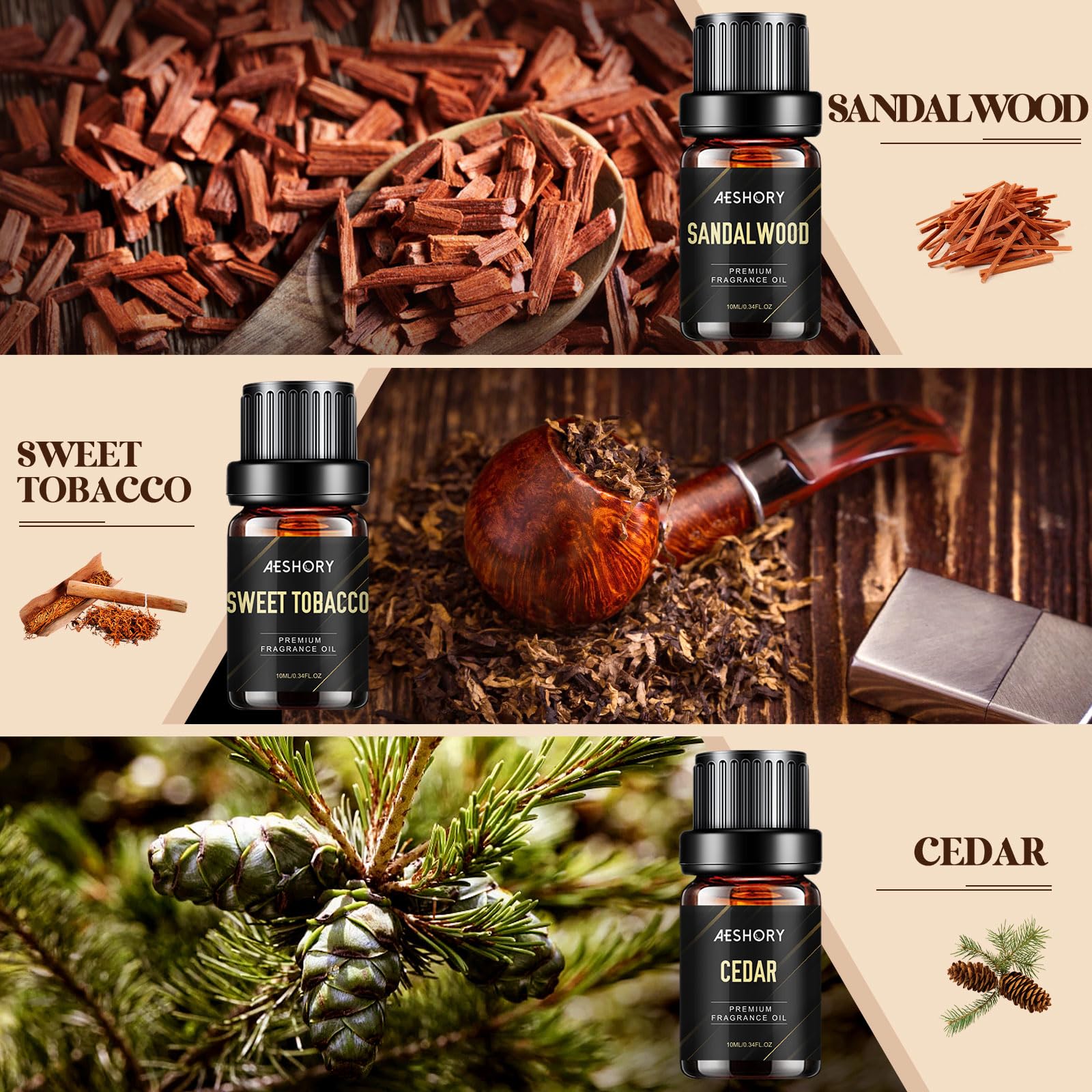 Huiles Aeshory Cèdre – flacon 10ml pour une atmosphère bois et calme