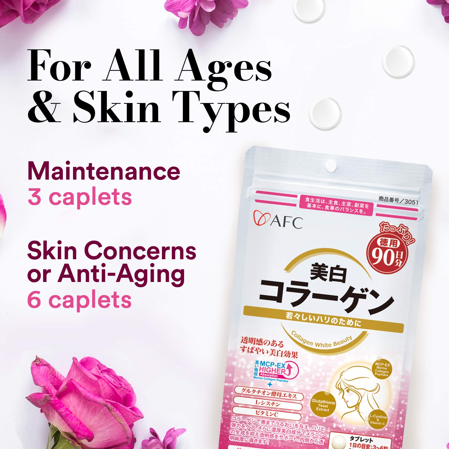 AFC Japan Collagen White Beauty – emballage élégant facilitant la routine beauté