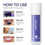 AFD Prime V34 Pâte Dentaire Violet – emballage pompe pour dosage facile.