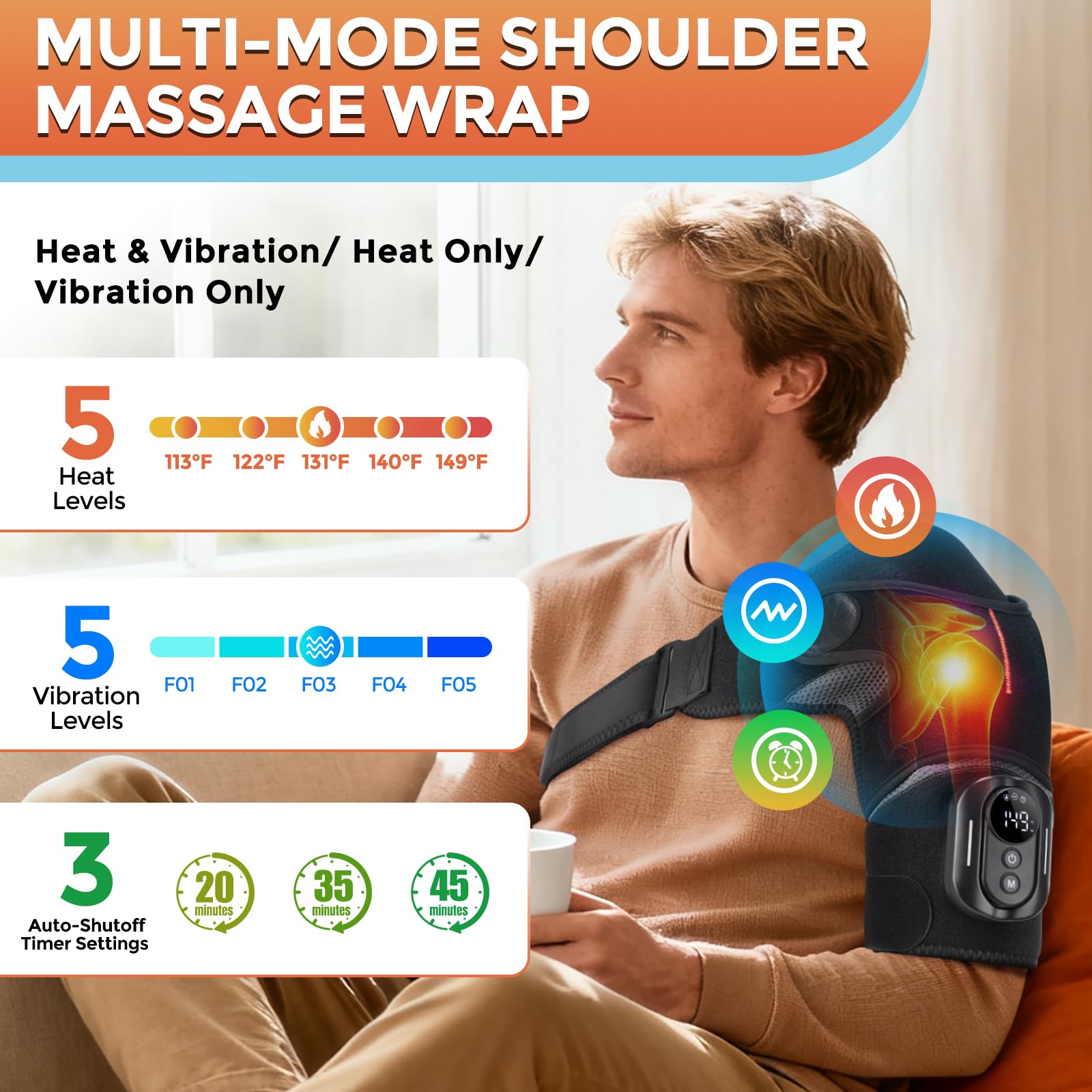 AFDEAL 5 niveaux de chaleur ajustables pour différentes sensations.