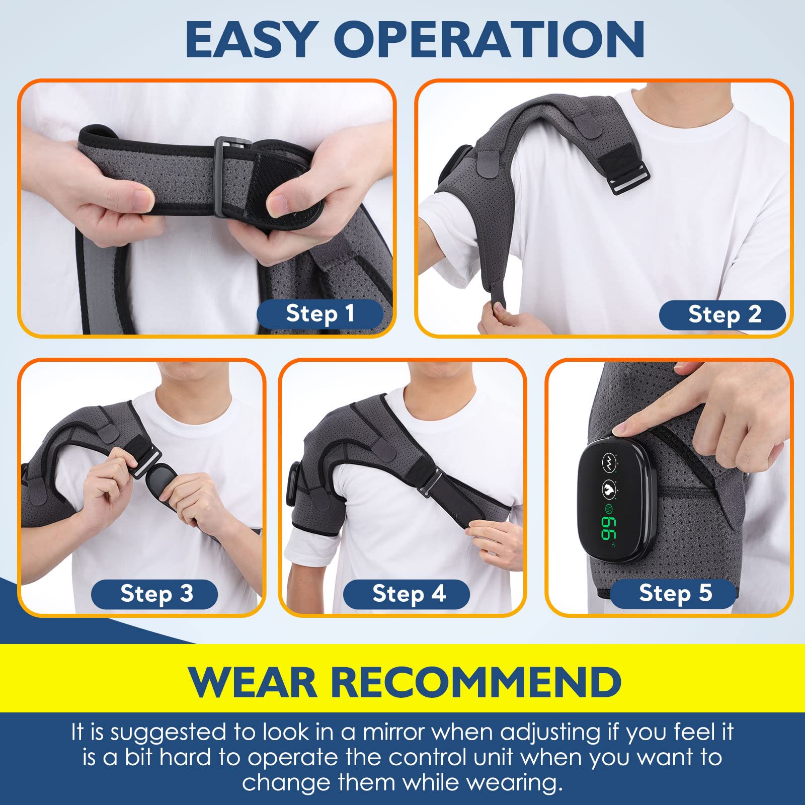 AFDEAL commande LED et vibration pour choisir les modes souhaités.
