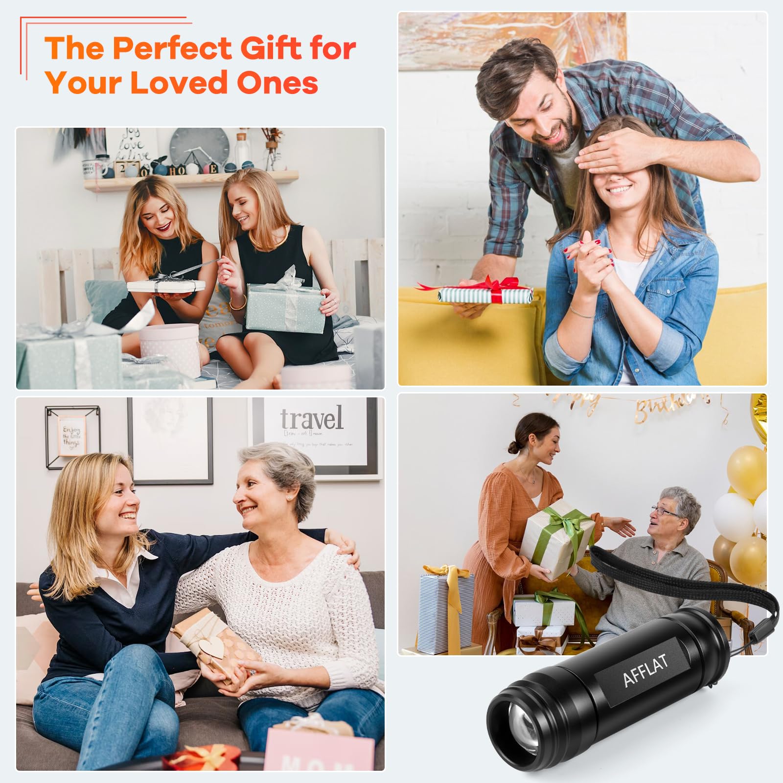 AFFLAT lampe phototherapie rouge emballage, cadeau bien‑etre élégant et facile