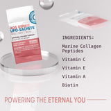 Sachet prêt à être utilisé, dose unique pour une routine quotidienne simplifiée.