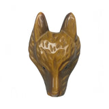 Afucats Tête-loup oeil-de-tigre : pendentif unique, pierre naturelle.