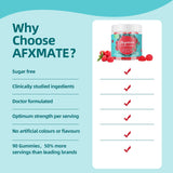 Étiquette AFXMATE avec normes et certifications visibles sur le flacon