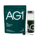 AG1 bouteille-doseur et poudre: pratique dose journalière pour un rituel sain.