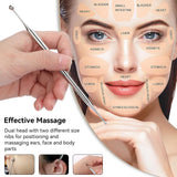 Agatige stylo d'acupression inox visage pour relief ciblé et massage apaisant