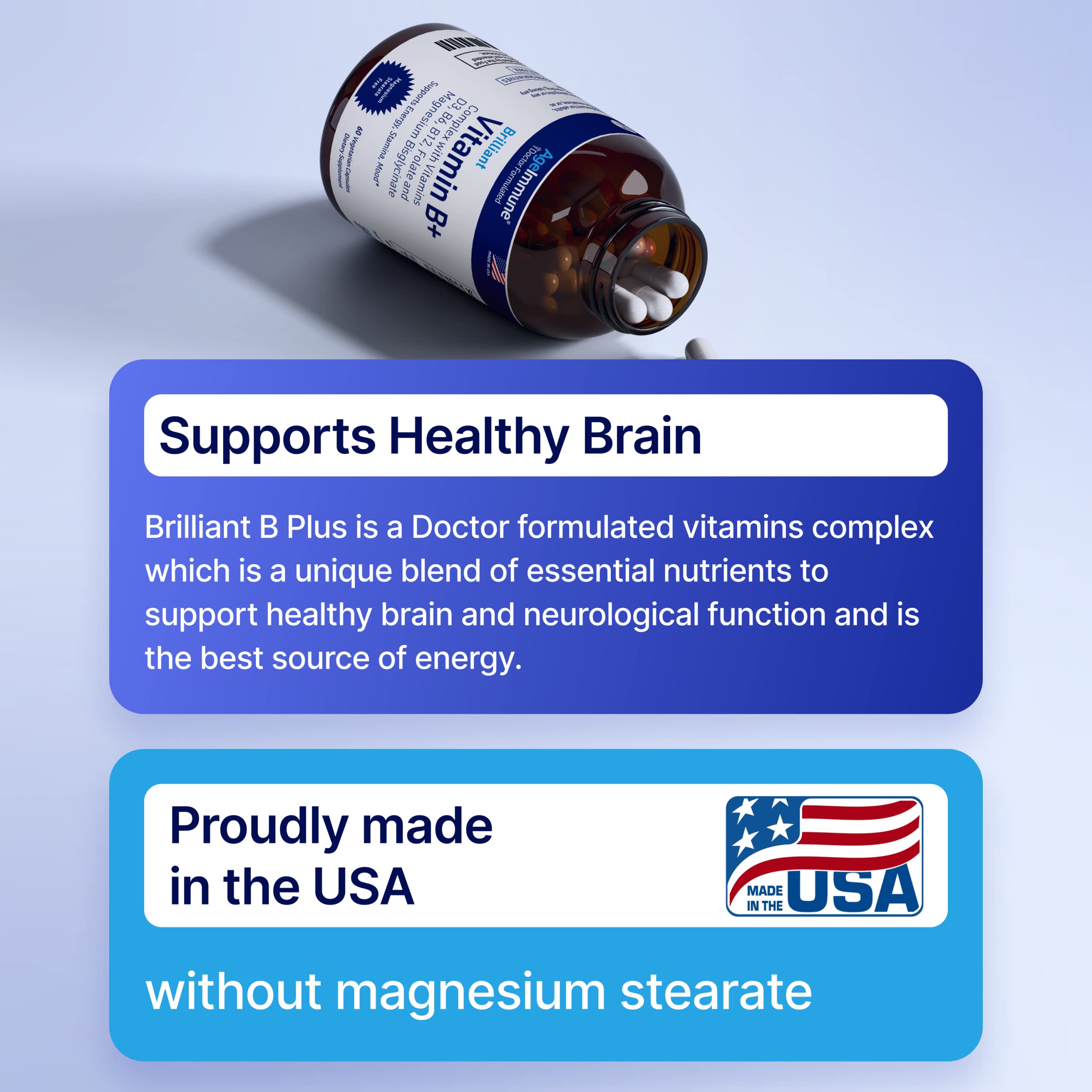 AgeImmune: folate Metafolin L-5-MTHF pour soutien cognitif et methylation.
