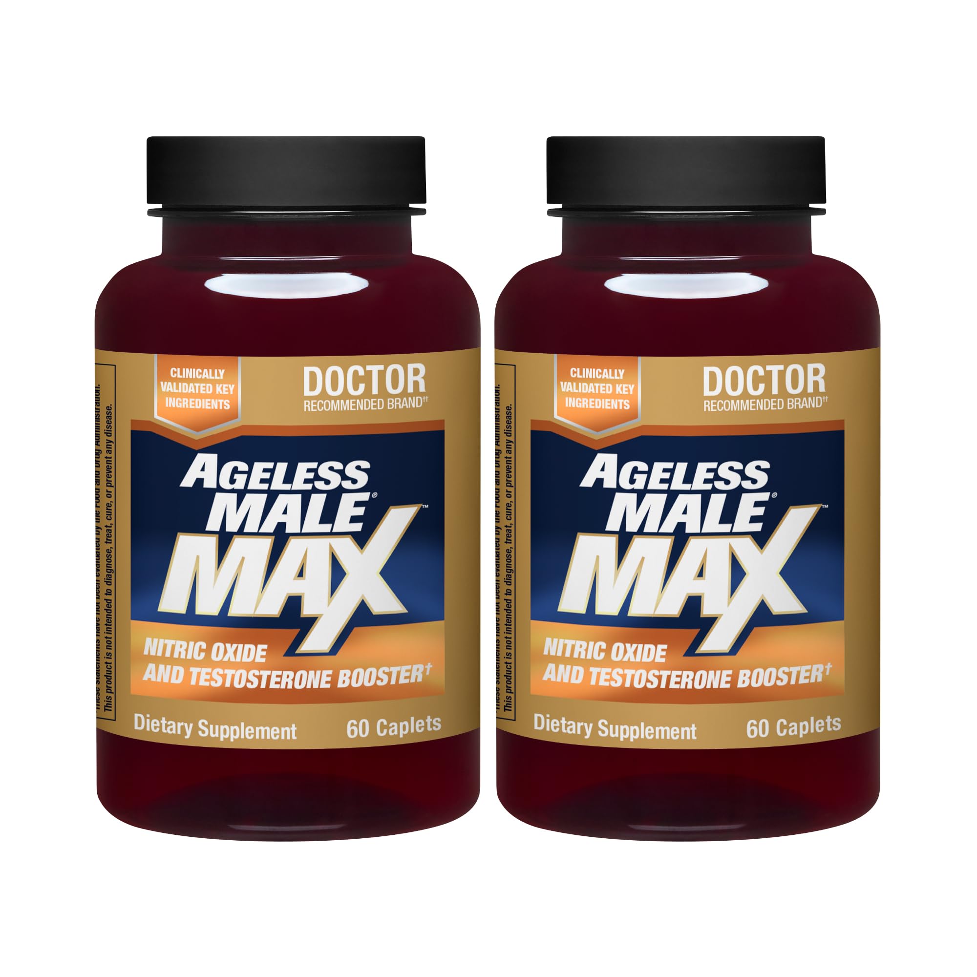 Ageless Male Max — versement de la bouteille pour soutenir l'énergie quotidienne.