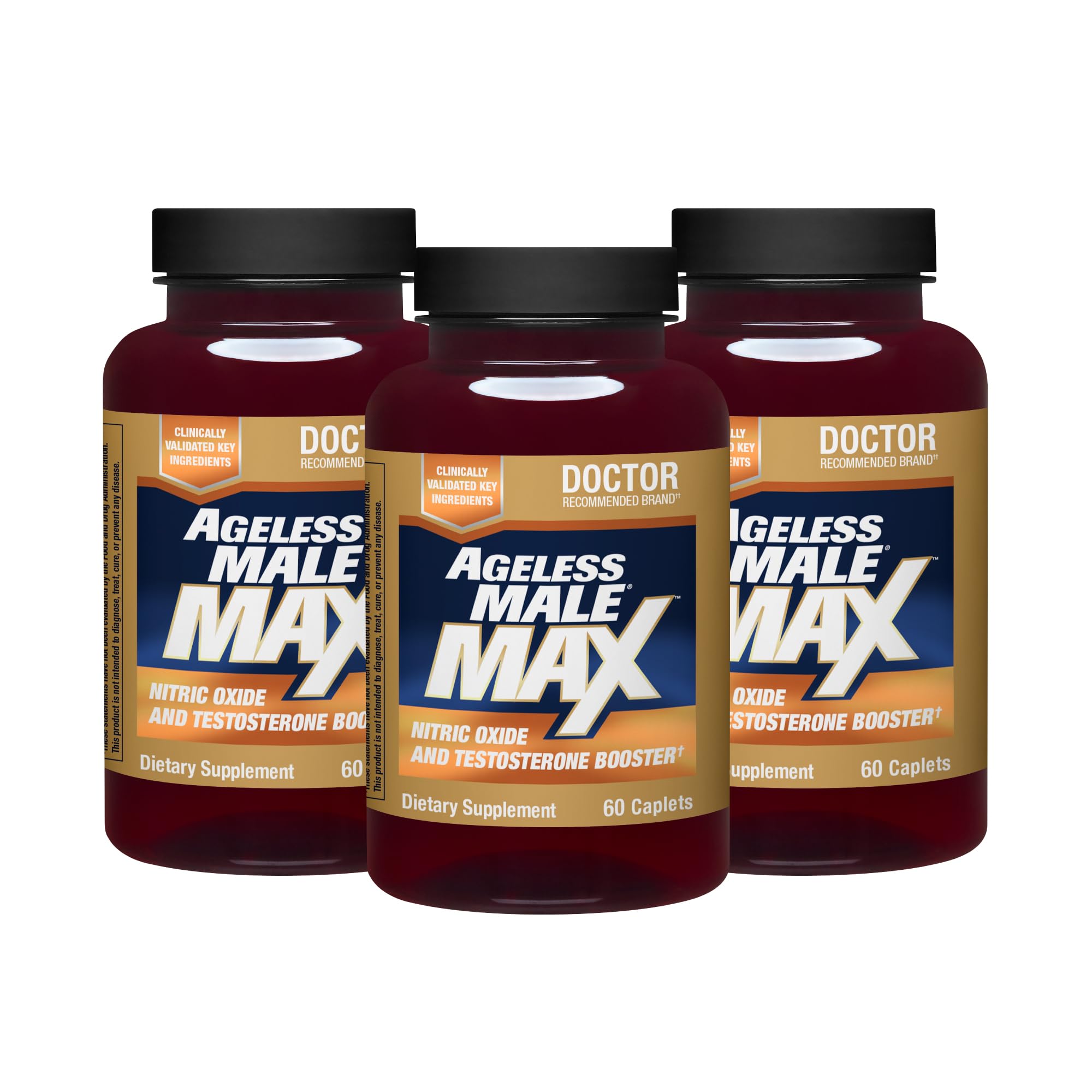 Ageless Male Max : trois bouteilles en pack, soutien potentiel à votre routine quotidienne.