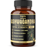 Agobi 5in1 Ashwagandha, capsules et bouteille, énergie naturelle au quotidien.