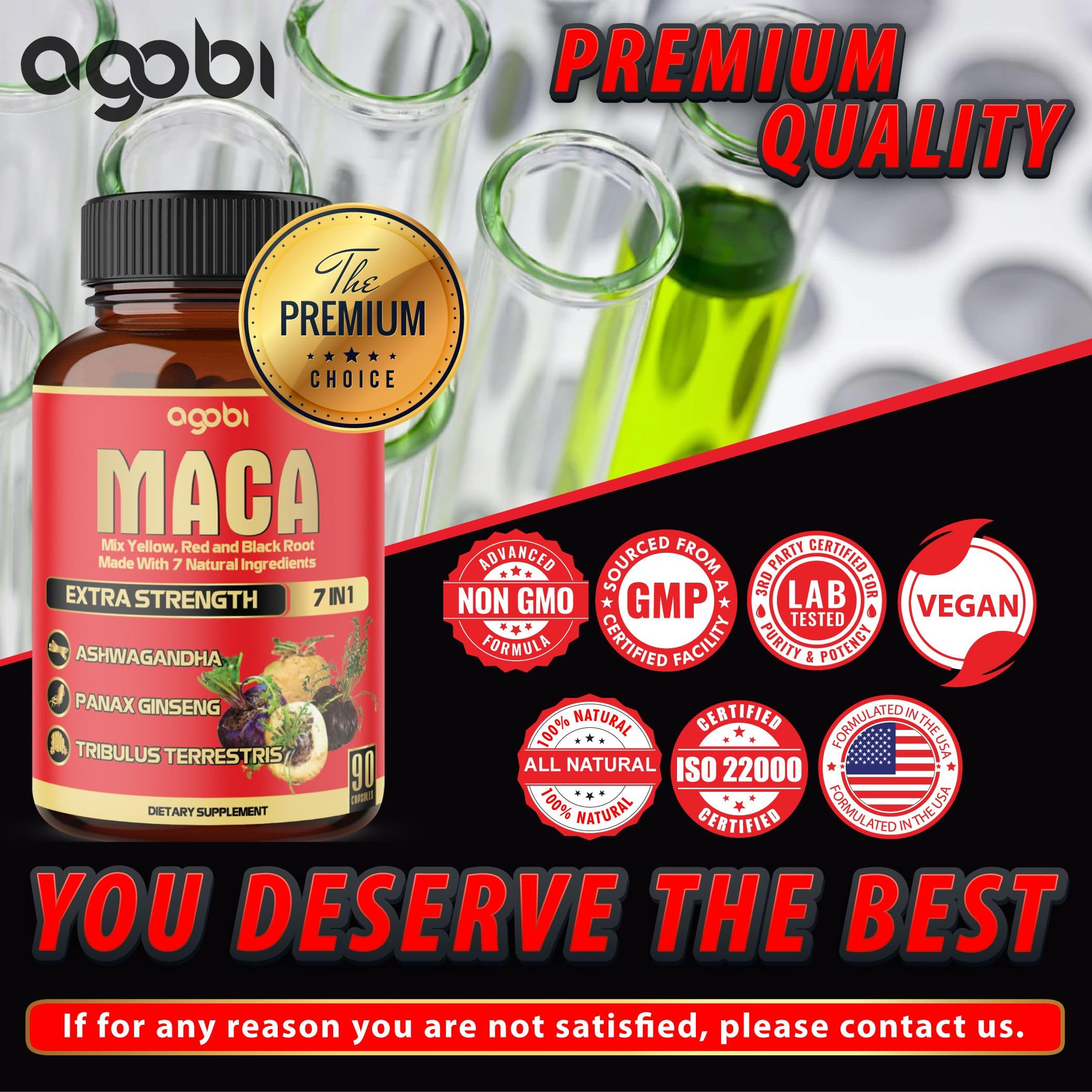Capsules Agobi Maca et Shatavari pour équilibre et immunité.