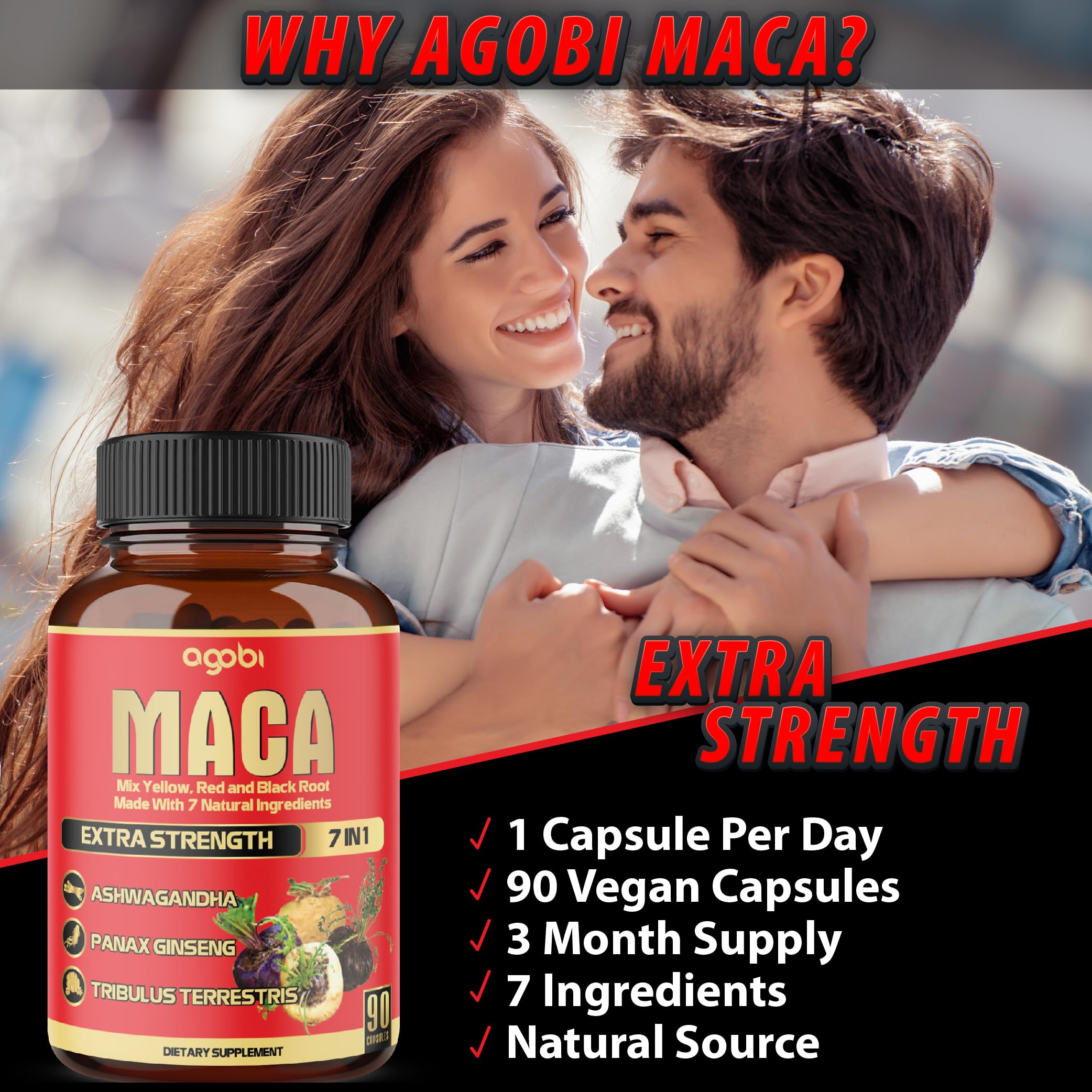 Capsules Agobi Maca et Shilajit pour récupération et bien-être.