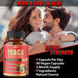 Capsules Agobi Maca et Shilajit pour récupération et bien-être.