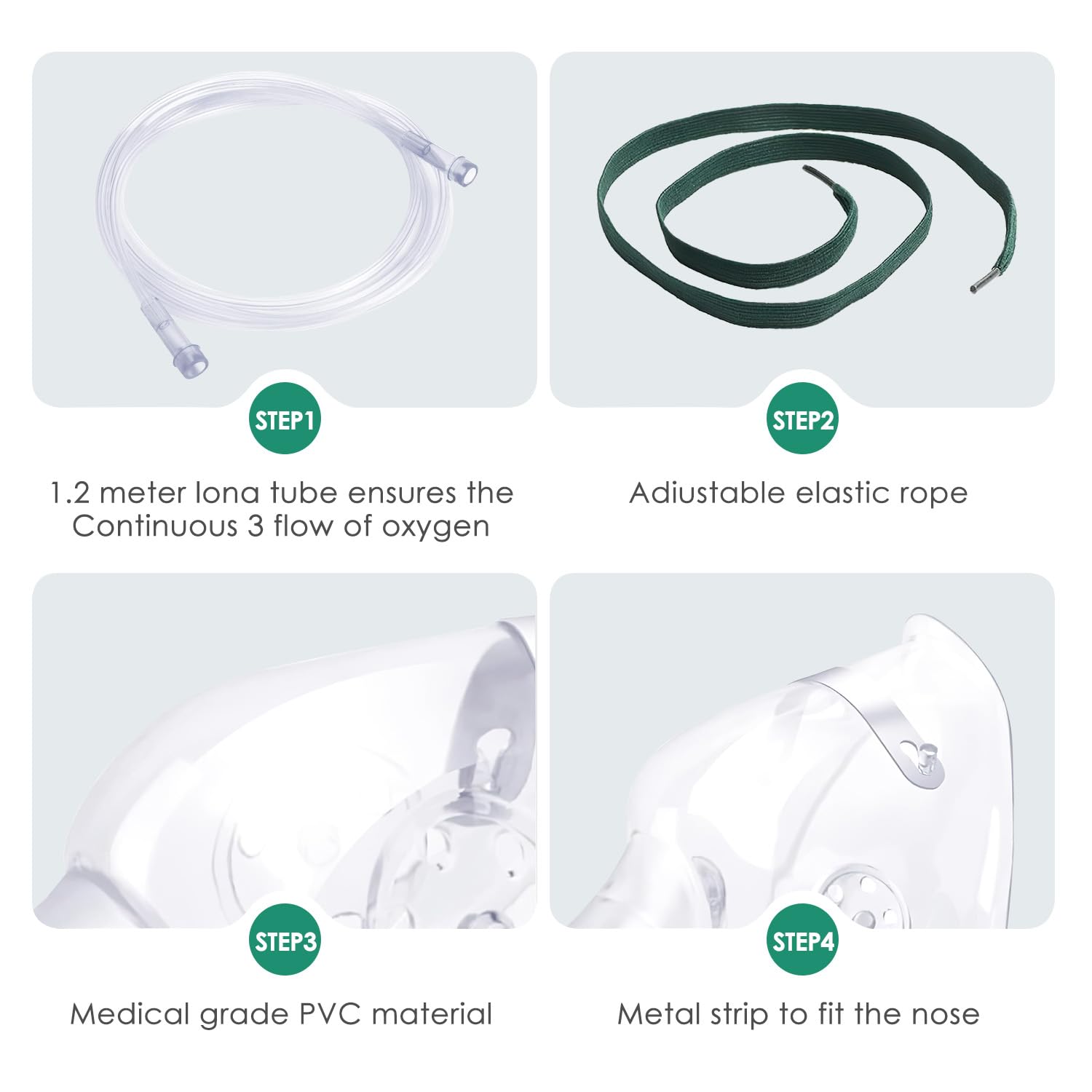 Agooteam masque oxygène PVC médical sans latex et sans odeur.