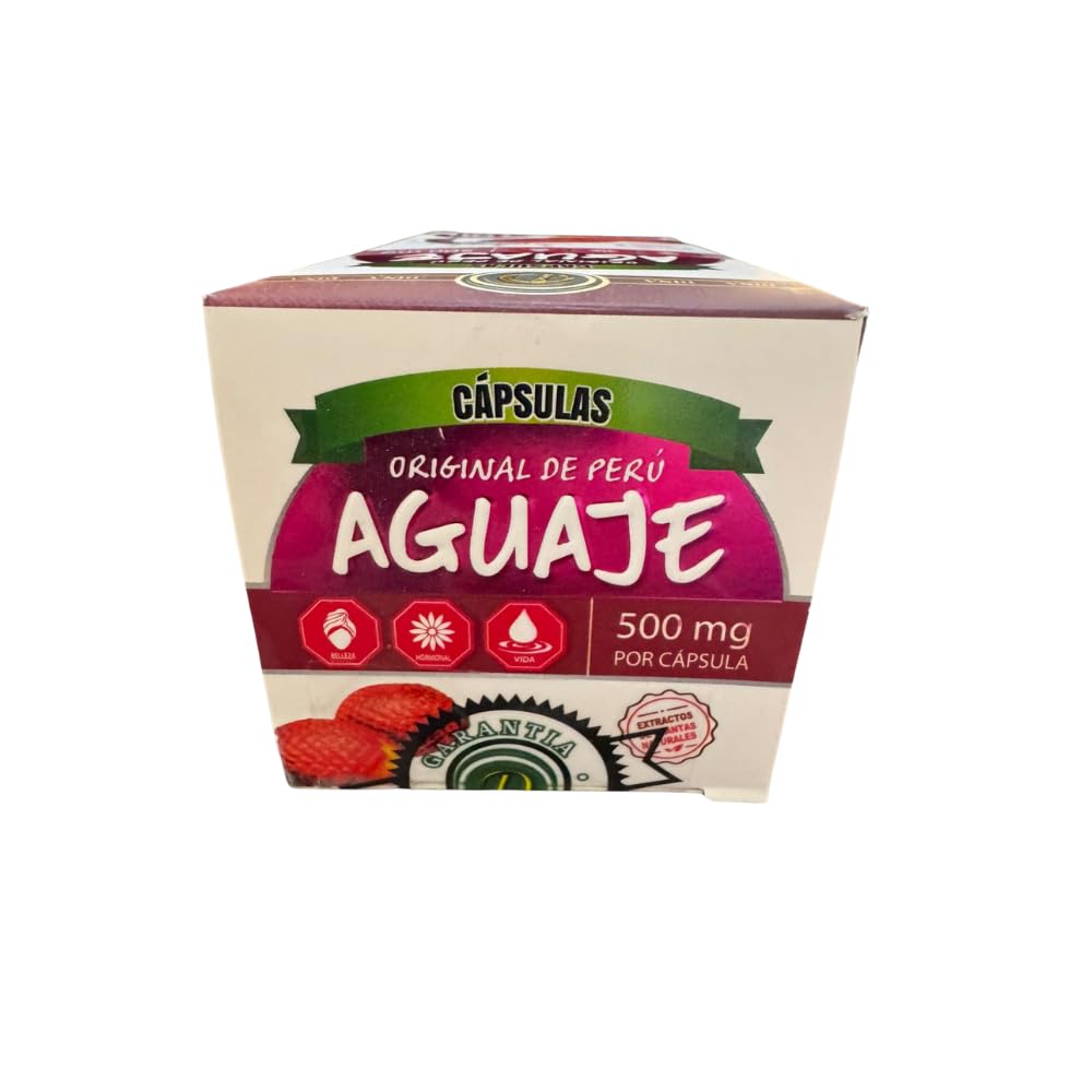 Aguaje del Peru – emballage bouteille de 100 capsules prêt à l'emploi.