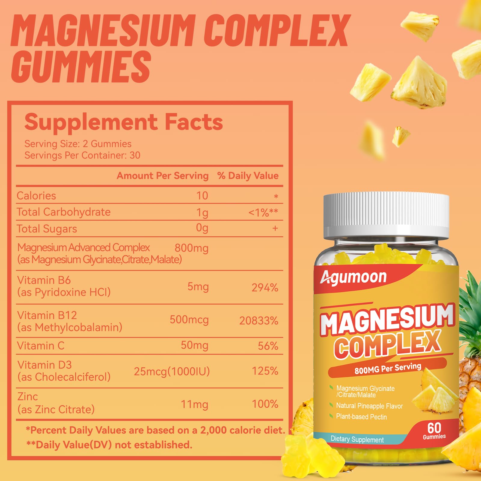 Gommes Agumoon goût ananas, routine quotidienne agréable.