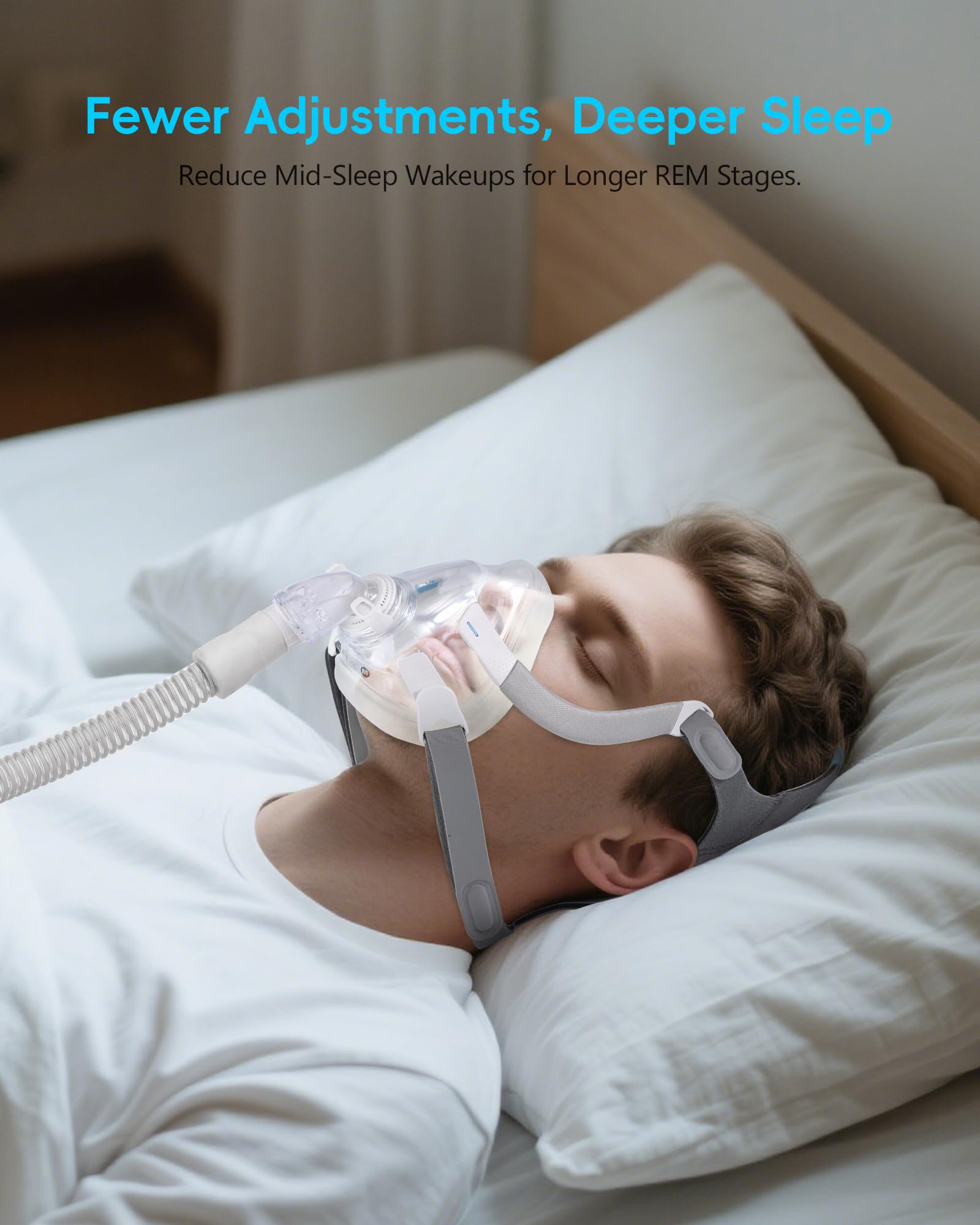 AHIYIYI CPAP harnais F20, clips magnétiques pour mise en place rapide.
