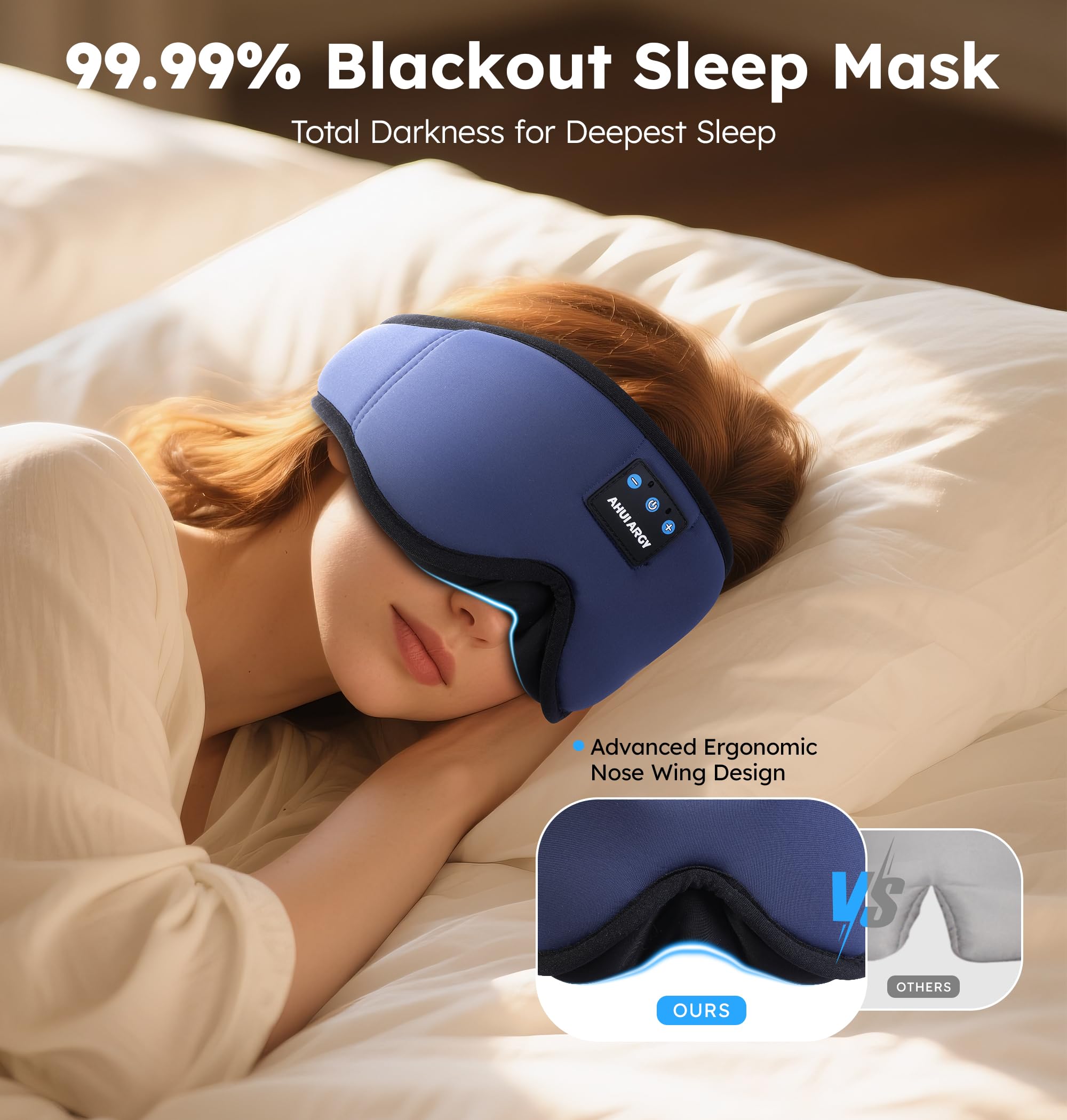AHUIARGY masque léger et respirant: idéal pour nuits chaudes.
