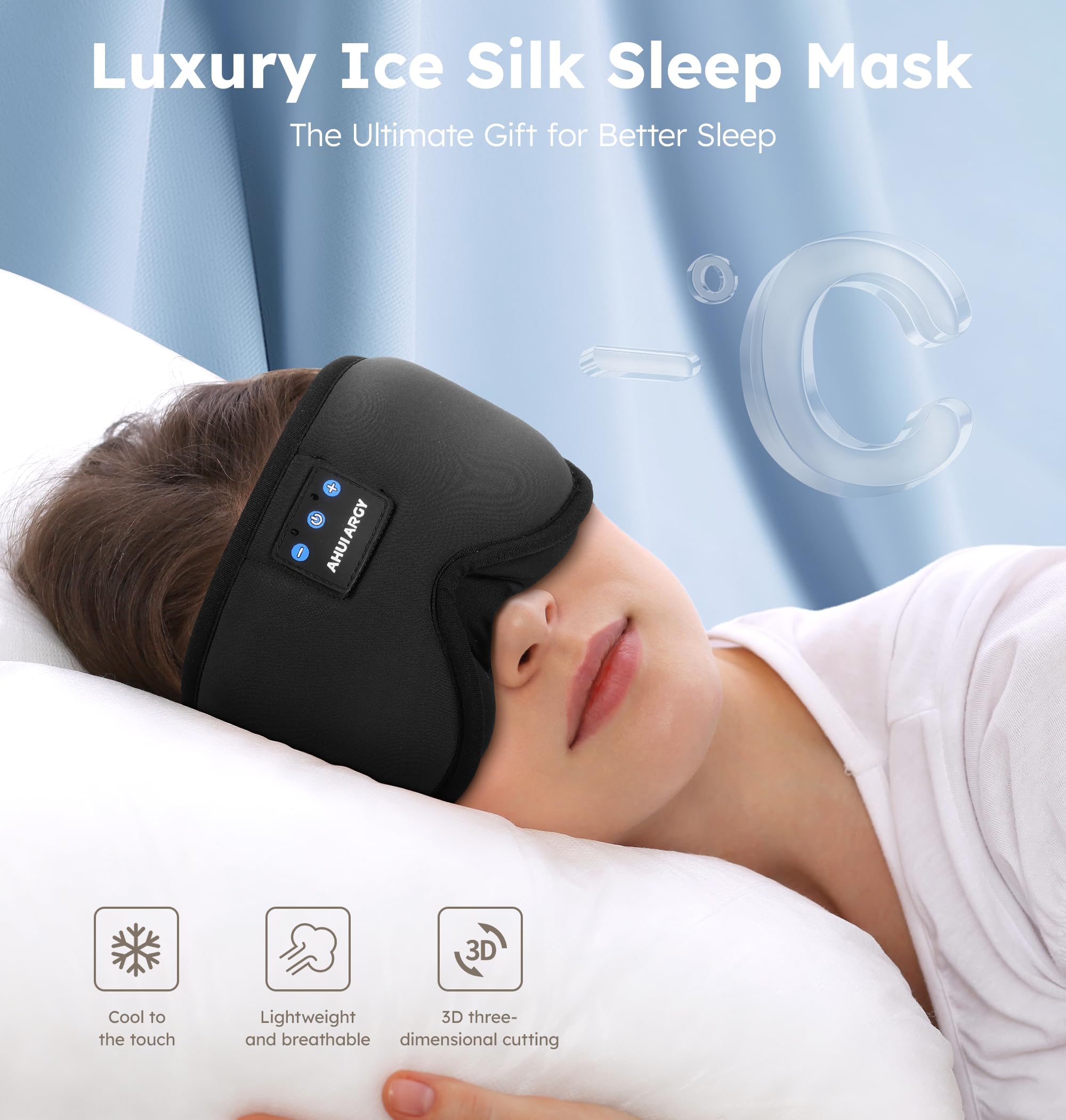 AHUIARGY écouteurs-sommeil sans fil, connexion fiable et confortable