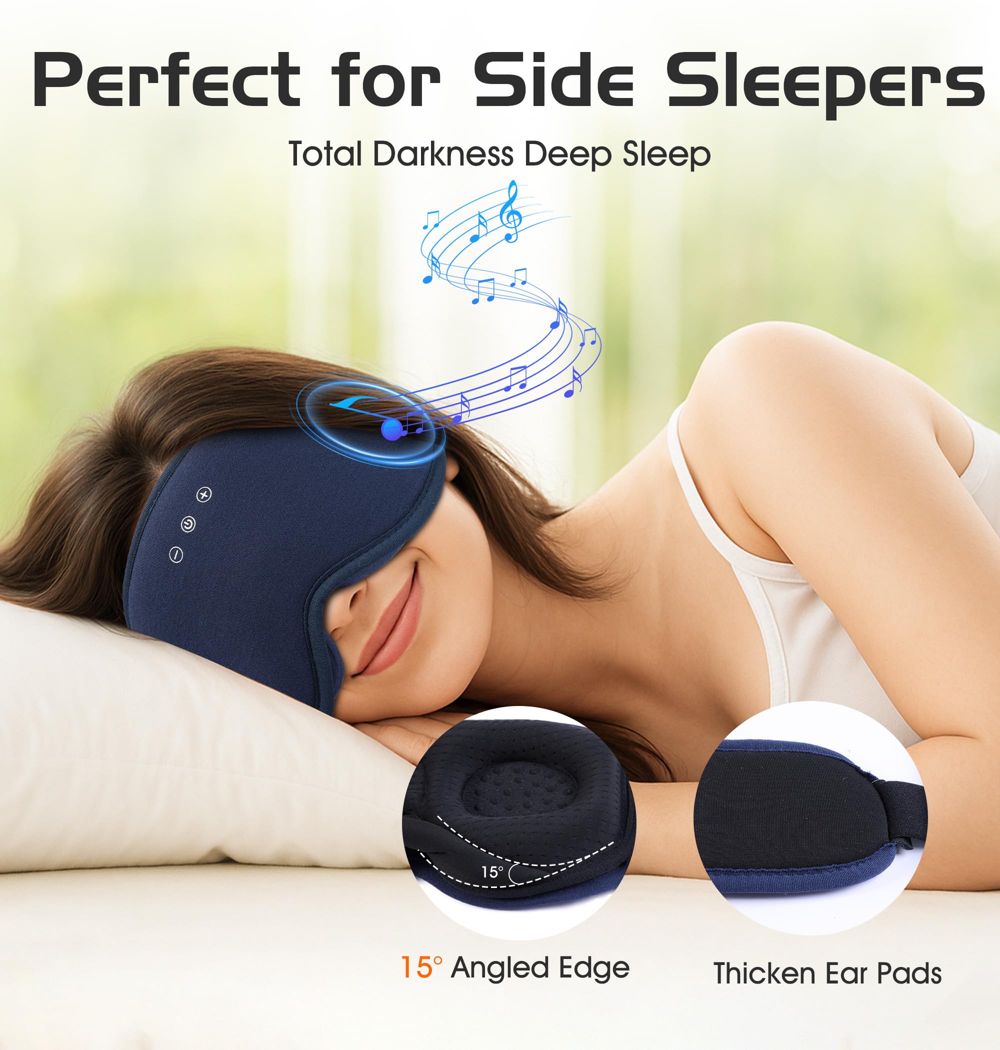 AHUIARGY Masque Sommeil, blocage lumière total autour du nez, obscurité parfaite.