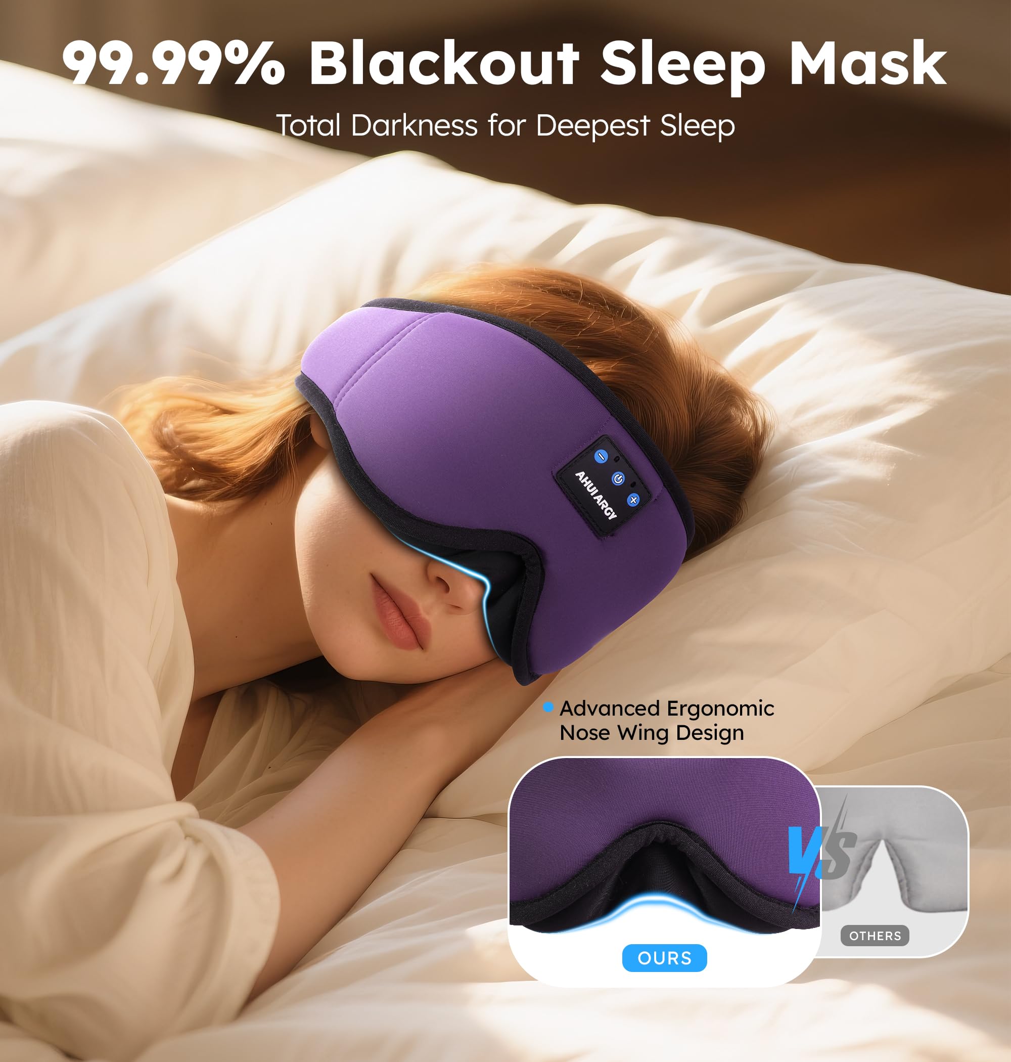 AHUIARGY masque-sommeil-bluetooth-5-4: connexion rapide et son clair.